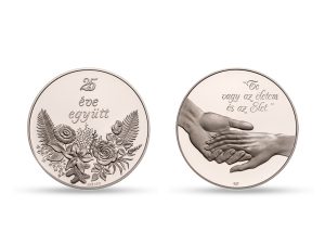 Wedding anniversary silver medal (25th anniversary)