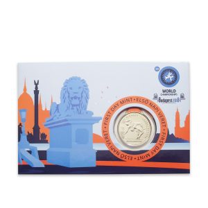 A commemorative version of the HUF-50 circulation coin on 17 October 2018 on the occasion of the Wrestling World Championship to be held in Hungary, in decorative packaging as first day mint (UNC), 2018
