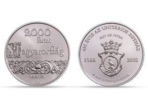 2018. évi 450. éves az Unitárius Egyház színesfém emlékérme