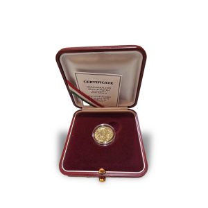 The Gold Forint of Queen Mary gilded, silver coin in box